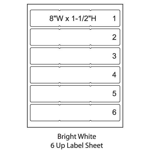 smead colorbar 8 bright white laser printer labels 6 up sheet