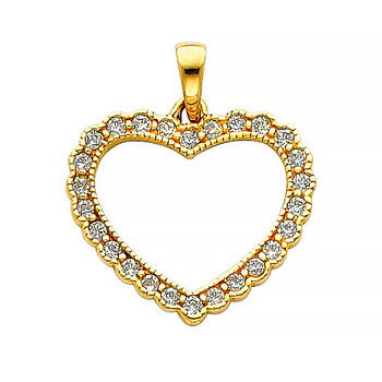 Yellow Gold Pendant - 14 K - CZ - PT581 Yellow Gold Pendant - 14 K - CZ - PT581