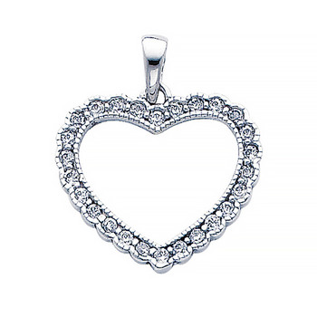White Gold Pendant - 14 K - CZ - PT567 White Gold Pendant - 14 K - CZ - PT567