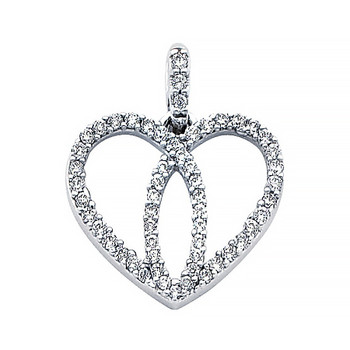 White Gold Pendant - 14 K - CZ - PT562 White Gold Pendant - 14 K - CZ - PT562