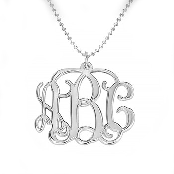Silver Monogram Necklace - 0.925 - ANS004 Silver Monogram Necklace - 0.925 - ANS004