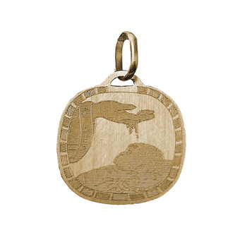 Yellow Gold Baptism Medal - 14 K - BPT016 Yellow Gold Baptism Medal - 14 K - BPT016