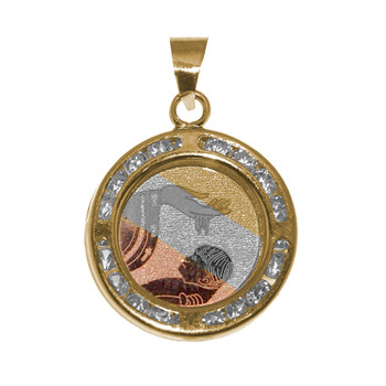 Yellow / White / Red Gold Baptism Medal - BPT006 Yellow / White / Red Gold Baptism Medal - BPT006