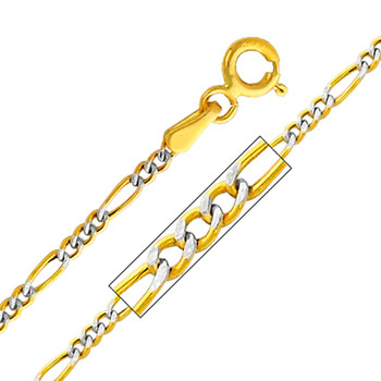 Yellow Gold Chain - 14 K. Figaro WP- 1.9 mm - CH163 Yellow Gold Chain - 14 K. Figaro WP- 1.9 mm - CH163