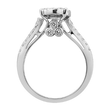 White Gold Engagement Ring with Diamonds - 59079 White Gold Engagement Ring with Diamonds - 59079