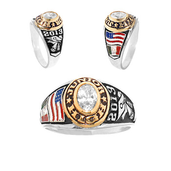 Junior High Graduation Ring / Silver - Gold - 5.2 Gr - ORO-P04 Junior High Graduation Ring / Silver - Gold - 5.2 Gr - ORO-P04