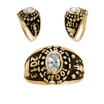 Graduation Ring / Yellow Gold 14K - 4.5 Gr. - ORO-P03 Graduation Ring / Yellow Gold 14K - 4.5 Gr. - ORO-P03