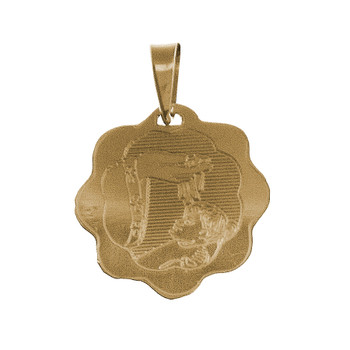 Yellow Gold Baptism Medal - 14 K - BPT014 Yellow Gold Baptism Medal - 14 K - BPT014