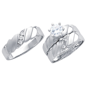 White Gold Trio Set - 14 K - TC197 White Gold Trio Set - 14 K - TC197
