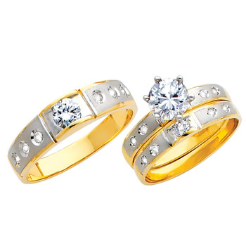 Yellow / White Gold Trio Set - TC129 Yellow / White Gold Trio Set - TC129