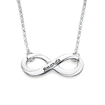 Silver Engraved Infinity Necklace - 0.925 - ANS008 Silver Engraved Infinity Necklace - 0.925 - ANS008
