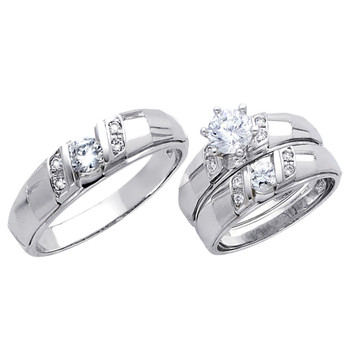 White Gold Trio Set - 14 K - TC171 White Gold Trio Set - 14 K - TC171