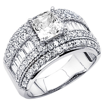 White Gold Engagement Ring - 14K 7.3 gr. - RG65 White Gold Engagement Ring - 14K 7.3 gr. - RG65