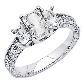 White Gold Engagement Ring - 14K 3.9 gr. - RG62 White Gold Engagement Ring - 14K 3.9 gr. - RG62