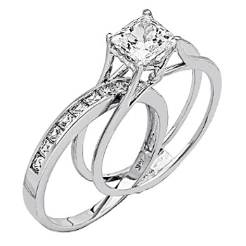 White Gold Engagement Ring - 14K 4.5 gr. - RG58 White Gold Engagement Ring - 14K 4.5 gr. - RG58