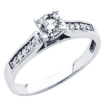 White Gold Engagement Ring - 14K - 0.49 Ct - DRG55 White Gold Engagement Ring - 14K - 0.49 Ct - DRG55