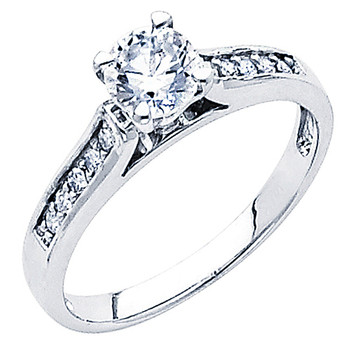White Gold Engagement Ring - 14K - 0.64 Ct - DRG54 White Gold Engagement Ring - 14K - 0.64 Ct - DRG54