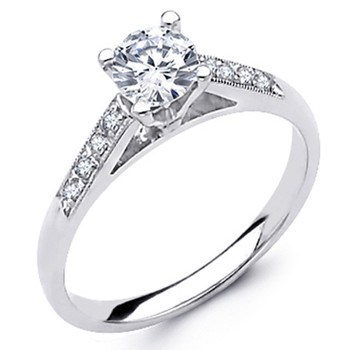 White Gold Engagement Ring - 14K - 0.62 Ct - DRG53 White Gold Engagement Ring - 14K - 0.62 Ct - DRG53