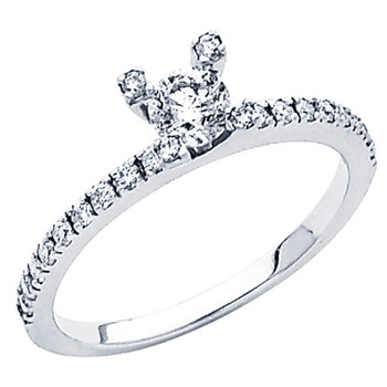 White Gold Engagement Ring - 14K - 0.62 Ct - DRG47 White Gold Engagement Ring - 14K - 0.62 Ct - DRG47