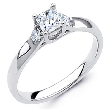 White Gold Engagement Ring - 14K - 0.57 Ct - DRG43 White Gold Engagement Ring - 14K - 0.57 Ct - DRG43