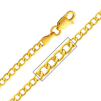 Yellow / White / Red Gold Chain - Cuban - 2.3 mm - CH167 Yellow / White / Red Gold Chain - Cuban - 2.3 mm - CH167