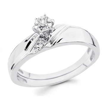 White Gold Engagement Ring 14K 0.08 Ct - DRG12E White Gold Engagement Ring 14K 0.08 Ct - DRG12E