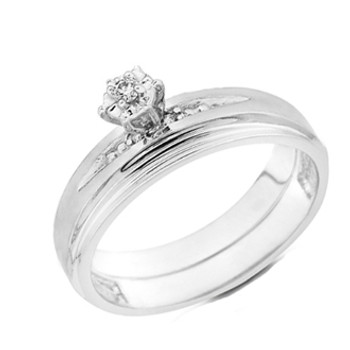 White Gold Engagement Ring 14K 0.09 Ct - DRG8E White Gold Engagement Ring 14K 0.09 Ct - DRG8E