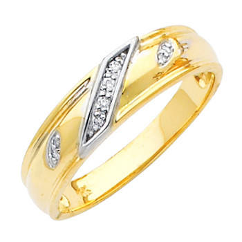 Yellow gold wedding band with Diamonds - 14K 0.05 Ct - DRG4G Yellow gold wedding band with Diamonds - 14K 0.05 Ct - DRG4G