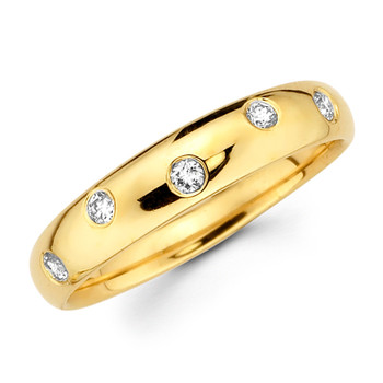 Yellow gold wedding band with diamonds - BD4-22 Yellow gold wedding band with diamonds - BD4-22