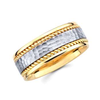 Yellow & White gold wedding band - BC1-2 Yellow & White gold wedding band - BC1-2