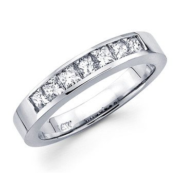White gold wedding band with diamonds - BD5-14 White gold wedding band with diamonds - BD5-14