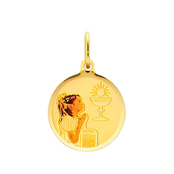 First Communion Gold Pendant - 14 K. 0.9 gr. - PT217 First Communion Gold Pendant - 14 K. 0.9 gr. - PT217