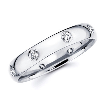 White gold wedding band with diamonds - BD4-13 White gold wedding band with diamonds - BD4-13
