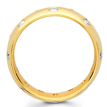 Yellow gold wedding band with diamonds - BD4-10 Yellow gold wedding band with diamonds - BD4-10
