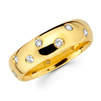 Yellow gold wedding band with diamonds - BD4-10 Yellow gold wedding band with diamonds - BD4-10