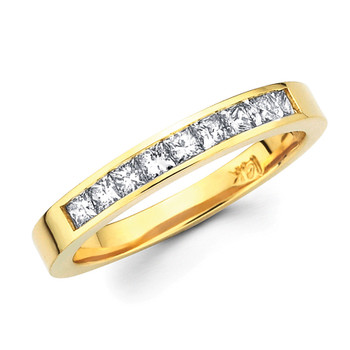 Yellow gold wedding band with diamonds - BD4-8 Yellow gold wedding band with diamonds - BD4-8