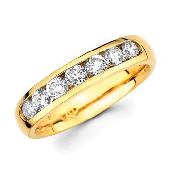 Yellow gold wedding band with diamonds - BD4-2 Yellow gold wedding band with diamonds - BD4-2