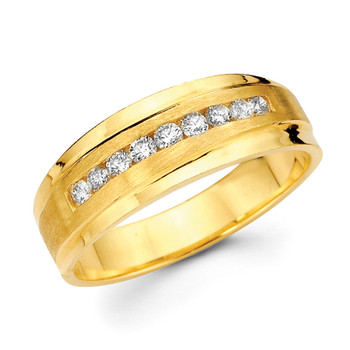 Yellow gold wedding band with diamonds - BD2-23 Yellow gold wedding band with diamonds - BD2-23