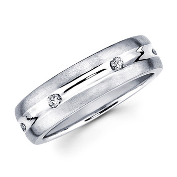 White gold wedding band with diamonds - BD2-9 White gold wedding band with diamonds - BD2-9