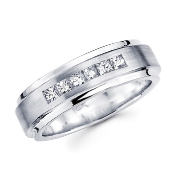 White gold wedding band with diamonds - BD2-6 White gold wedding band with diamonds - BD2-6