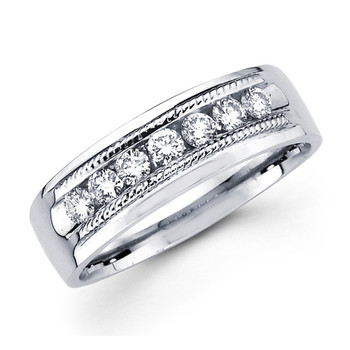 White gold wedding band with diamonds - BD2-3 White gold wedding band with diamonds - BD2-3