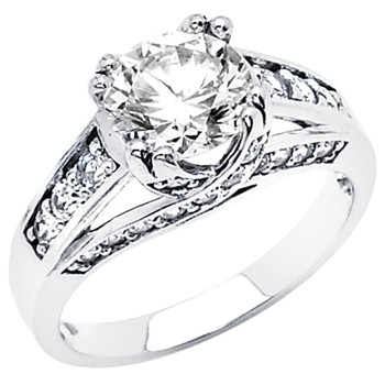 White Gold Engagement Ring - 14K 4.5 gr. - RG51 White Gold Engagement Ring - 14K 4.5 gr. - RG51