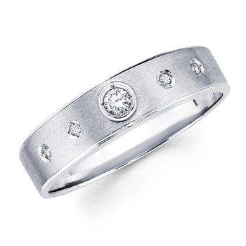 White gold wedding band with diamonds - BD1-17 White gold wedding band with diamonds - BD1-17