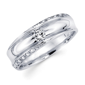 White gold wedding band with diamonds - BD1-16 White gold wedding band with diamonds - BD1-16