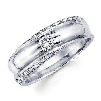 White gold wedding band with diamonds - BD1-15 White gold wedding band with diamonds - BD1-15