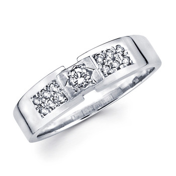 White gold wedding band with diamonds - BD1-11 White gold wedding band with diamonds - BD1-11
