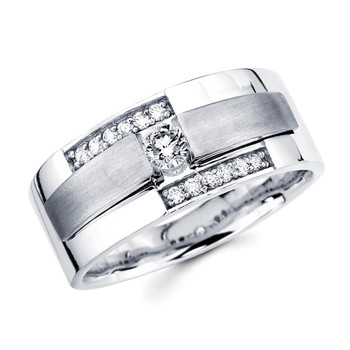 White gold wedding band with diamonds - BD1-3 White gold wedding band with diamonds - BD1-3