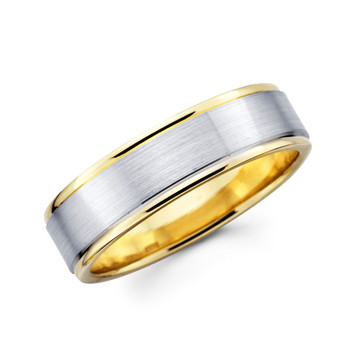 Yellow & white gold wedding band - BC1-13 Yellow & white gold wedding band - BC1-13