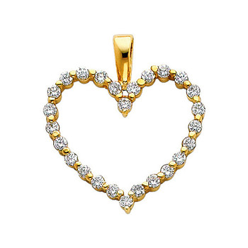 Yellow Gold Pendant - 14 K - CZ - PT580 Yellow Gold Pendant - 14 K - CZ - PT580