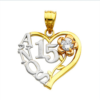 Forever 15 - Yellow / White / Red Gold Pendant - 1.5 gr - PT358 Forever 15 - Yellow / White / Red Gold Pendant - 1.5 gr - PT358